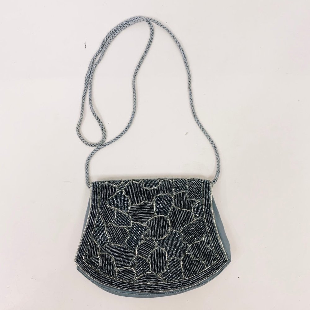Vintage Silver Beaded Cocktail Purse